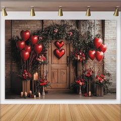 Lofaris Toile de fond romantique cœurs rouges et fleurs, pour Saint-Valentin et anniversires, ambiance rustique