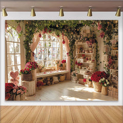 Lofaris Toile de fond romantique pour la Saint-Valentin avec roses rouges et cœurs, élégant décor de fête pour studio photo