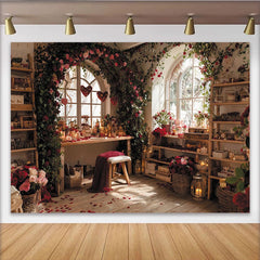 Lofaris Toile de fond romantique Saint-Valentin roses rouges et cœurs, élégant décor floral pour studio photo ou événement