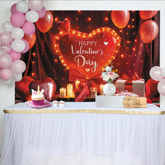 Lofaris Toile de fond pour la Saint-Valentin avec ballons rouges et lumières, décor romantique pour séance photo