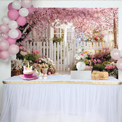 Lofaris Toile de fond de Pâques printanière avec fleurs roses et œufs, magnifique arrière-plan de printemps pour studio photo et fête