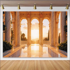 Lofaris Toile de fond de photographie architecture romaine avec colonnes de marbre et arches, arrière-plan élégant pour studio photo