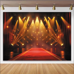 Lofaris Toile de fond de cérémonie tapis rouge et projecteurs dorés, magnifique décor de scène pour gala et événement spécial