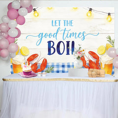 Lofaris Toile de fond ébullition de fruits de mer avec homards, maïs et bière, décor rustique pour fête estivale et studio photo