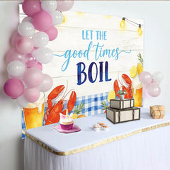 Lofaris Toile de fond ébullition de fruits de mer avec homards, maïs et bière, décor rustique pour fête estivale et studio photo