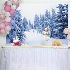 Lofaris Paysage d'hiver enneigé avec sapins, toile de fond de photographie, arrière-plan naturel pour studio photo et portrait