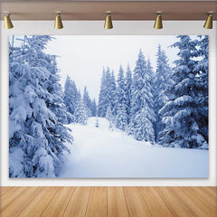 Lofaris Paysage d'hiver enneigé avec sapins, toile de fond de photographie, arrière-plan naturel pour studio photo et portrait