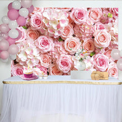 Lofaris Toile de fond de photographie florale rose avec hortensias, élégant décor pour studio photo et événement romantique