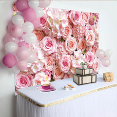 Lofaris Toile de fond de photographie florale rose avec hortensias, élégant décor pour studio photo et événement romantique