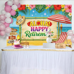 Lofaris Toile de fond retraite tropicale Aloha plage et palmiers, magnifique décor de fête estivale pour séance photo