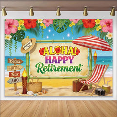 Lofaris Toile de fond retraite tropicale Aloha plage et palmiers, magnifique décor de fête estivale pour séance photo