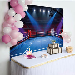 Lofaris Toile de fond de photographie ring de boxe avec projecteurs, arrière-plan de stade sportif pour événement et séance photo