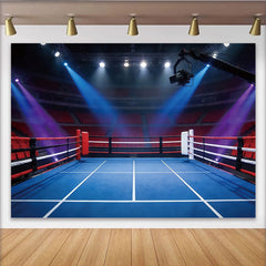 Lofaris Toile de fond de photographie ring de boxe avec projecteurs, arrière-plan de stade sportif pour événement et séance photo