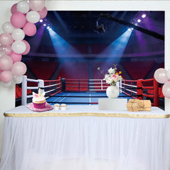 Lofaris Toile de fond de ring de boxe pour sport de combat avec projecteurs, magnifique arrière-plan pour studio photo ou événement sportif