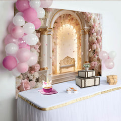 Lofaris Toile de fond de photographie florale romantique pour mariage, élégant arrière-plan avec roses et pétales pour studio photo