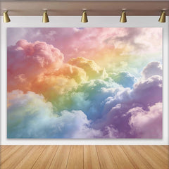 Lofaris Toile de fond de photographie nuages arc-en-ciel pastel et rêveurs, magnifique arrière-plan pour studio photo et portrait