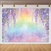 Lofaris Toile de fond de photographie glycine violette et arc-en-ciel, magnifique arrière-plan artistique pour studio photo