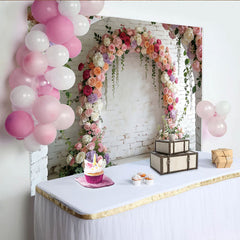 Lofaris Toile de fond arche florale pour mariage avec roses pastel et verdure, élégant décor de cérémonie ou séance photo romantique