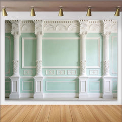 Lofaris Toile de fond de photographie classique colonnes blanches élégantes, arrière-plan architectural pour studio photo