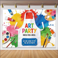 Lofaris Toile de fond pour anniversaire thème peinture colorée avec éclaboussures, magnifique décor de fête d'art pour studio photo