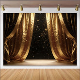 Lofaris Toile de fond de photographie rideaux dorés et paillettes scintillantes, élégant décor de scène pour studio photo professionnel