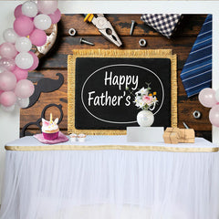 Lofaris Toile de fond en bois pour la Fête des Pères avec outils et cravate, décor de studio photo pour célébration paternelle