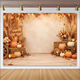 Lofaris Toile de fond pour baby shower citrouille d'automne rustique, magnifique arrière-plan de ferme pour séance photo et fête