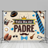 Bleu Cœur Et Cravate Montre Points Pères Jour Toile de fond