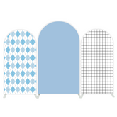 Toile de fond pour arche fête anniversaire grille bleu clair