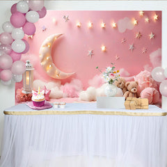 Lofaris Décor de photographie Petite étoile scintillante, lune et nuages