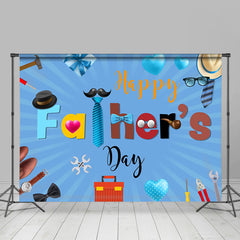 Bleu Cravate Divers Cadeaux Heureux Pères Jour Toile de fond