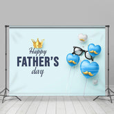 Doré Couronne Bleu Amour Lunettes Pères Jour Toile de fond