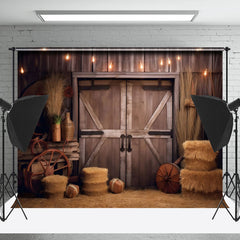 Cake Smash Cow-boy Rétro Bois Grange Porte Toile de fond