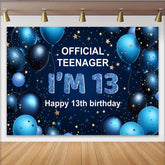 Lofaris Fond 13e Anniversaire Bleu Foncé et Or, Official Teenager Étoiles Scintillantes