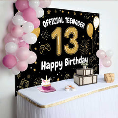 Lofaris Fond 13e Anniversaire Or Dessiné à la Main, Thème Gaming Official Teenager