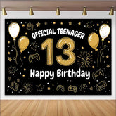 Lofaris Fond 13e Anniversaire Or Dessiné à la Main, Thème Gaming Official Teenager