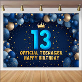 Lofaris Fond 13e Anniversaire Arche de Ballons Bleus, Étoiles d'Or Official Teenager