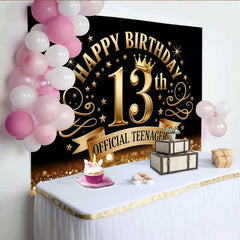 Lofaris Fond Royal Gold 13e Anniversaire, Couronne Dorée et Volutes Élégantes