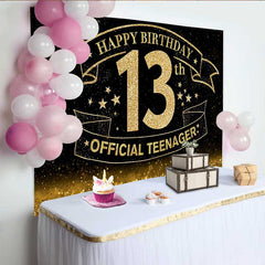 Lofaris Fond 13e Anniversaire Paillettes d'Or Scintillantes, Official Teenager 13 Ans
