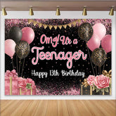 Lofaris Fond 13e Anniversaire Paillettes Roses Omg!, Thème Rose et Noir