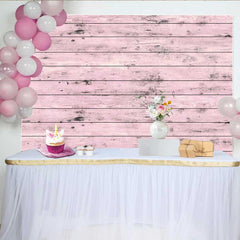 Lofaris Fond Planches de Bois Usées Rose Clair, Texture Rustique Pastel