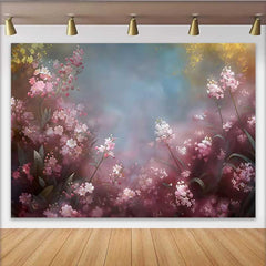 Lofaris Fond Floral Rose Vaporeux, Aquarelle Printanière pour Photographie