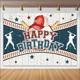Lofaris Fond Anniversaire Baseball Vintage, Casquette Rouge et Batte de Sport
