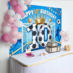 Lofaris Fond Champion de Foot 10e Anniversaire, But Bleu et Couronne d'Or