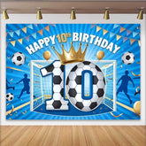 Lofaris Fond Champion de Foot 10e Anniversaire, But Bleu et Couronne d'Or