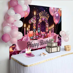 Lofaris Fond Fête 10e Anniversaire Bijoux, Ballons Roses et Roses