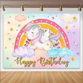 Lofaris Fond Licorne Potelée Ailée, Arc-en-ciel Coloré et Nuage Pastel