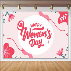 Lofaris Toile de Fond Moderne Journée de la Femme Cercle Floral Rouge, Décor de Fête