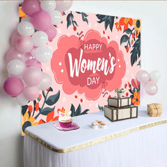 Lofaris Toile de Fond Journée de la Femme, Nuage Rose Vibrant et Bordure Florale