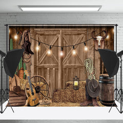 Cake Smash Cow-boy En bois Grange Porte Rétro Mur Toile de fond